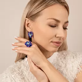 Кольцо 32-071TR серебро Цветок_2