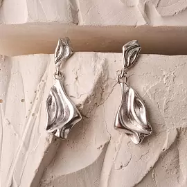 Серьги подвесные WE1064-W серебро_2