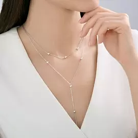 Колье многоярусное 94071318 серебро Шар_1