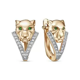 Серьги 1206542 золото Картье пантера_0