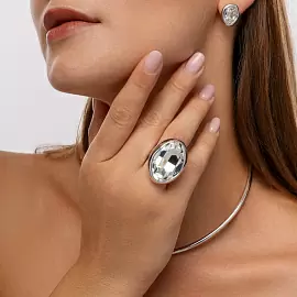 Кольцо один камень SW000064R-001R1-7 ювелирный сплав_2