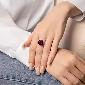 Кольцо один камень К-0084 золото_1