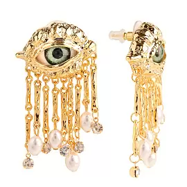 Серьги подвесные 504104710-1 ювелирный сплав Глаза_0