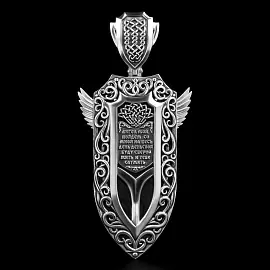 Подвеска религиозная христианская ладанка 517926-59 серебро Ангел Хранитель_1