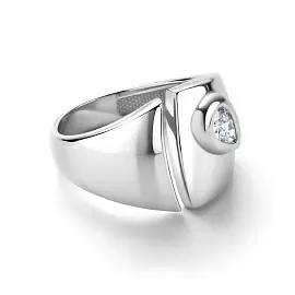 Кольцо один камень 01-4207.00КЦ-00 серебро Капля_2