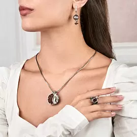 Подвеска PN030548GRN-CRD-M серебро гранат_1