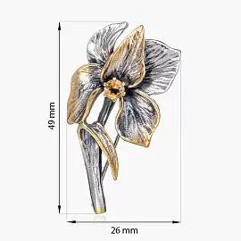 Брошь BO081455CIT-FRD-M серебро Цветок_1