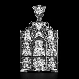 Подвеска религиозная христианская ладанка 520950-62 серебро Святой Николай Чудотворец_1