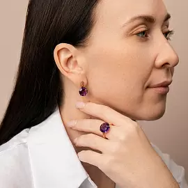 Кольцо один камень К-0084 золото_2