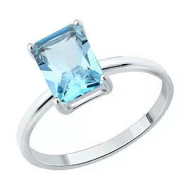 Кольцо один камень 92014651 серебро_0