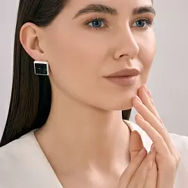 Серьги 94-120-02387-1 серебро Квадрат_1