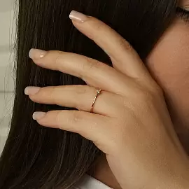 Кольцо один камень R101-R35338Y золото_1