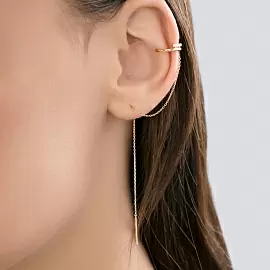 Серьги кафф 170095 золото Цепи_1