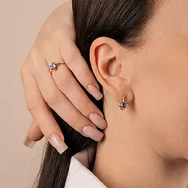 Кольцо один камень К-0266 топ золото_2