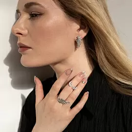 Серьги 12-750-7989 серебро Крыло_1