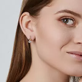 Серьги один камень СргЛ16.бцФ.з585 золото_1