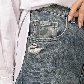 Брошь 371110056 ювелирный сплав Лебедь_2