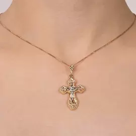 Крест христианский 03-2782 золото Пустотелая_1