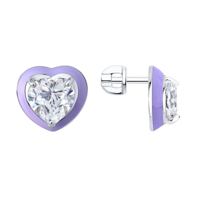 Серьги 94027135 серебро Сердце