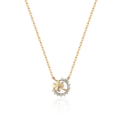 Колье 01Л132209 золото Клевер