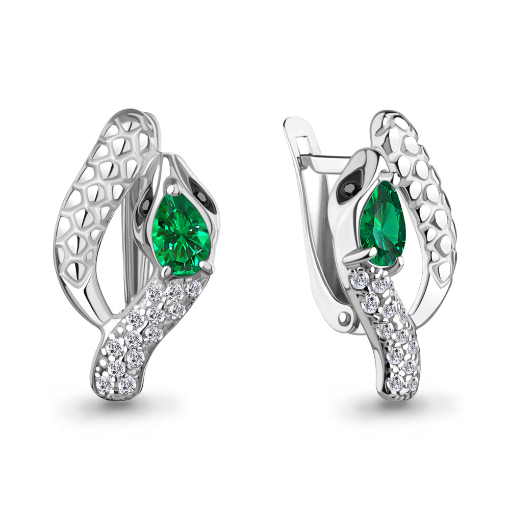 Серьги 400685АГЧ.5 серебро змея