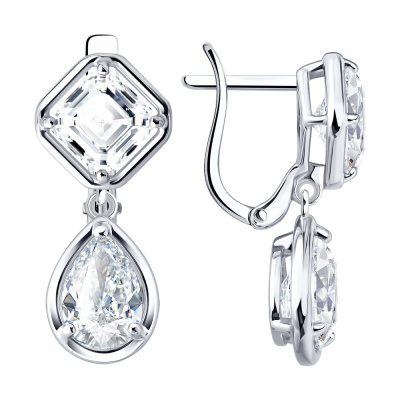Серьги подвесные 94027843 серебро