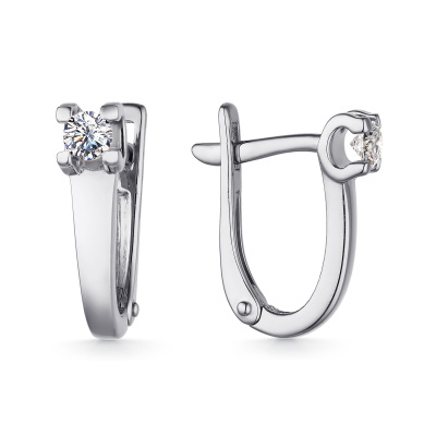 Серьги один камень 02-4250.000М-00 серебро