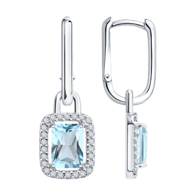 Серьги подвесные 92023243 серебро