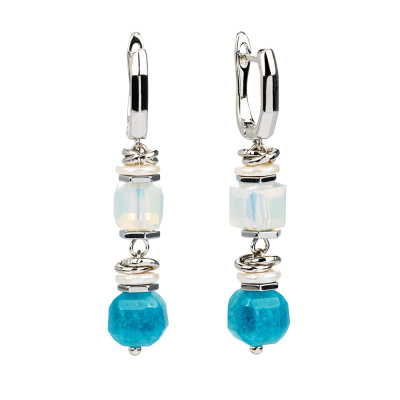 Серьги подвесные ш50 гол бижутерный сплав light blue