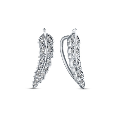 Серьги каффы 207468-301-0019 серебро Лист