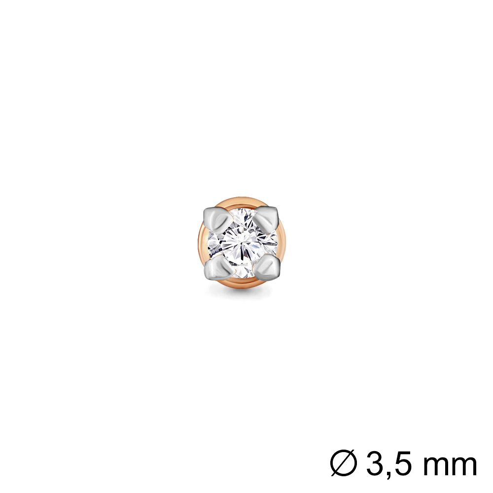 Серьги пусета одиночная 435061.1 золото