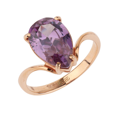 Кольцо один камень 2510 алд золото