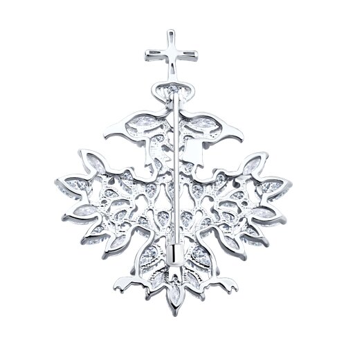Брошь 94040350 серебро Двуглавый Орел 