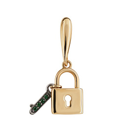 Подвеска п1169цв золото Ключик и замок