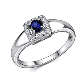 Кольцо один камень 01-4561.000С-00 серебро