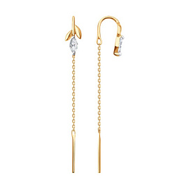 Серьги продевки 0200607 золото Тюльпан