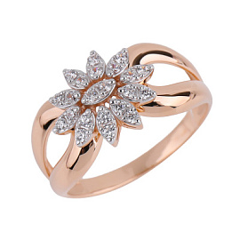 Кольцо 23802 золото Цветок