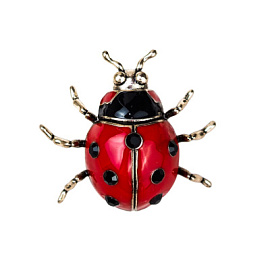 Брошь 3-1864-Y ювелирный сплав Божья коровка