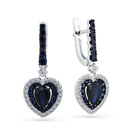 Серьги подвесные 2-208374-01-02 золото Сердце