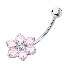 Пирсинг в пуп 94060043 серебро Цветок