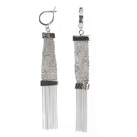 Серьги подвесные DOR1112-S серебро Цепи