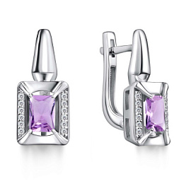 Серьги один камень 02-4358.00АМ-00 серебро