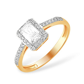 Кольцо один камень К13218355 золото