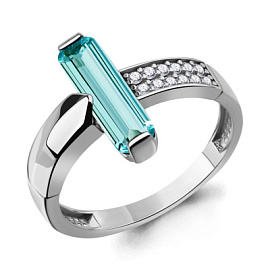 Кольцо один камень 65006988А.5 серебро