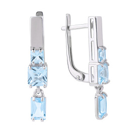 Серьги подвесные 2-1235 топ серебро