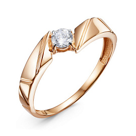 Кольцо один камень 1108360 золото