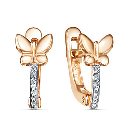 Серьги 2438407111 золото Бабочка