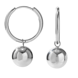 Серьги подвесные KV-2-012S-d25-YOUSPHERE серебро Шар