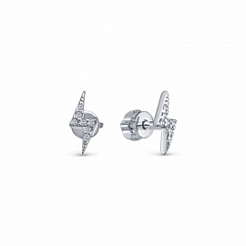 Серьги пусеты ФЗ1179В серебро Молния