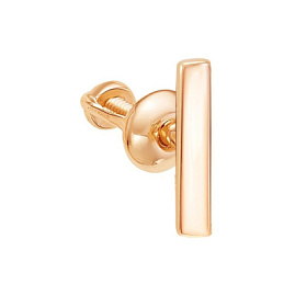 Серьги пусета одиночная 00-62-0184-00 золото